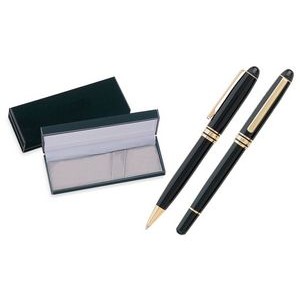 MB Series Pen and Roller Pen Gift Set in black velvet gift box - black pen set