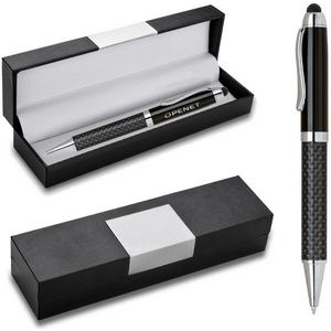 FIBERTEC Series Stylus Pen, carbon fiber barrel stylus pen with black gift box