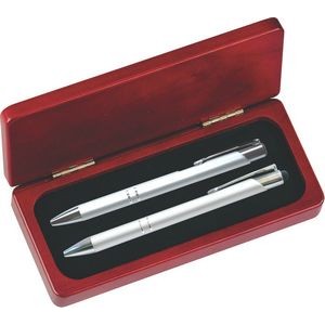 JJ Series Silver Stylus Pen and Pencil Set in Rosewood Presentation Gift Box