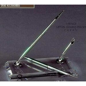 Crystal Double Pen Stand