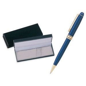MB Series Ball Pen Gift Set in black velvet gift box - blue pen set