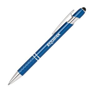 Stylus Pro Series, blue stylus pen with chrome trim, diamond cut grip, double ring accent