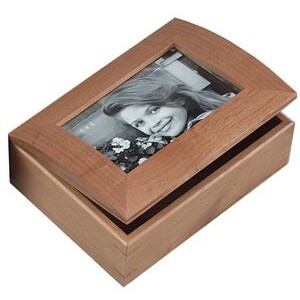 Natural Wood Photo Box/Trinket Box