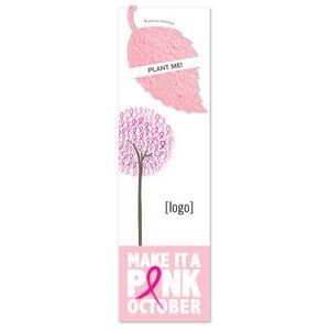 Breast Cancer Awareness Seed Paper Shape Bookmark - Design K