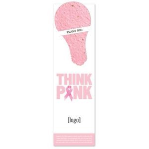 Breast Cancer Awareness Seed Paper Shape Bookmark - Design O