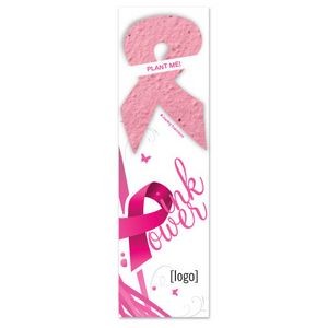 Breast Cancer Awareness Seed Paper Shape Bookmark - Design B