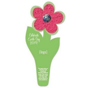 Earth Day Seed Paper Flower Bookmark - Design A