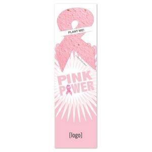 Breast Cancer Awareness Seed Paper Shape Bookmark - Design I
