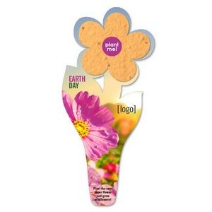Earth Day Seed Paper Flower Bookmark - Design K
