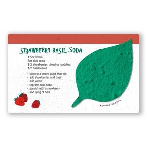 Seed Paper Shape Recipe Card For Strawberry Soda