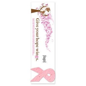 Breast Cancer Awareness Seed Paper Shape Bookmark - Design R
