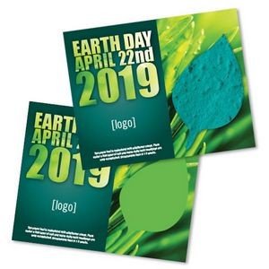 Earth Day Seed Paper Shape Postcard - Design N