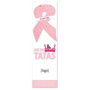 Breast Cancer Awareness Seed Paper Shape Bookmark - Design J