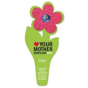 Earth Day Seed Paper Flower Bookmark - Design G