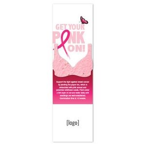 Breast Cancer Awareness Seed Paper Shape Bookmark - Design X