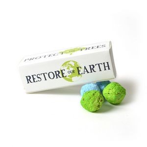 Cardstock Earth Day Gift Box w/4 Seed Bombs Inside - Design B