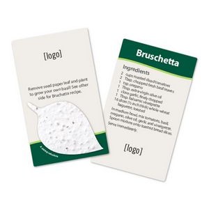 Seed Paper Shape Recipe Card For Bruschetta