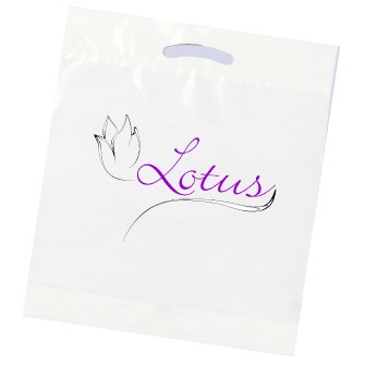 1.85 Mil Recycled White Fold Over Die Cut Bag 2C2S (16"x18"x4")