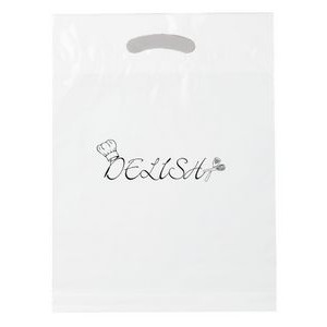 1.5 Mil Recycled White Fold Over Die Cut Bag 1C2S (9