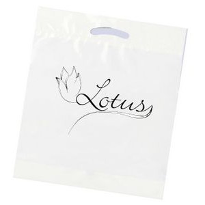 1.85 Mil Recycled White Fold Over Die Cut Bag 1C2S (16