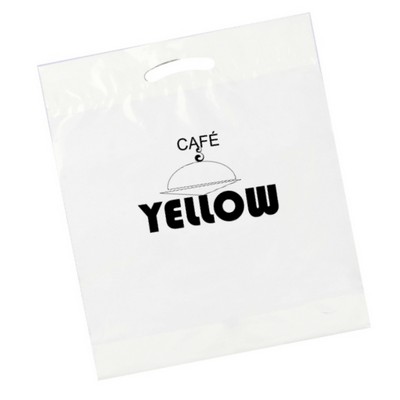 1.35 Mil Recycled White Fold Over Die Cut Bag 1C2S (16"x18"x4")