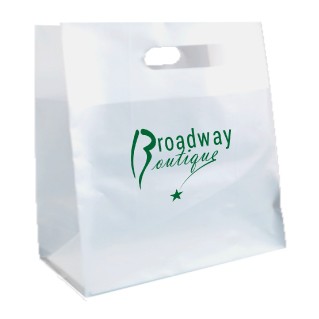 Natural Frosted Fold Over Die Cut Bags 1C1S (13.75"x6"x15")