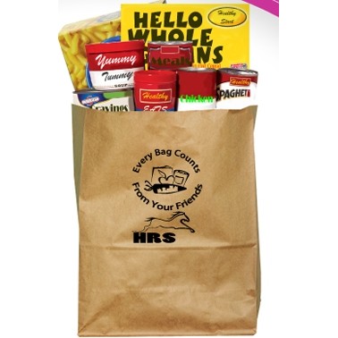 Natural Kraft Food Drive Bag 1C1S (12"x7"17")