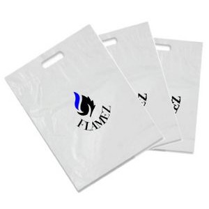 1.85 Mil Recycled White Fold Over Die Cut Bag 2C2S (11