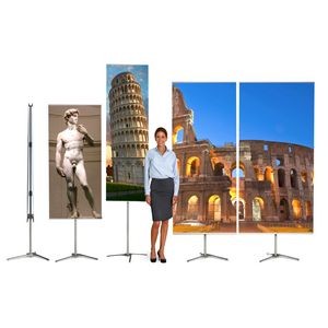 27.5"x78.75"H, 1-Sided, Banner Pole System Kit (Base, bag, profiles, Graphic)