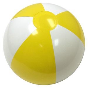 16" Inflatable Alternating Yellow/White Beach Ball