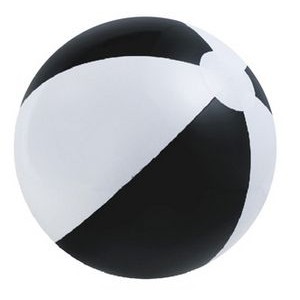 16" Inflatable Black and White Beach Ball