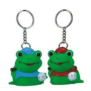 Rubber Baseball Frog Key Chain