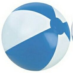 12" Alternating Light Blue and White Inflatable Beach Ball