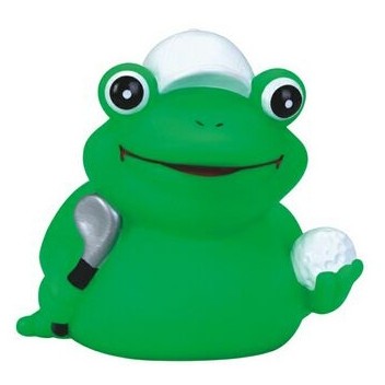Rubber Tee-Time Golfer Frog Toy