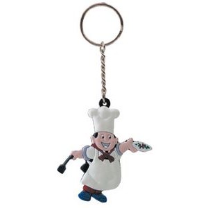 2D Culinary Chef Rubber Key Chain