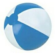4" Alternating Light Blue and White Inflatable Beach Ball