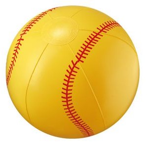 16" Inflatable Yellow Softball Beach Ball