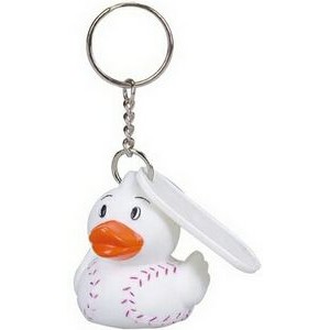 Rubber Baseball Duck Key Chain