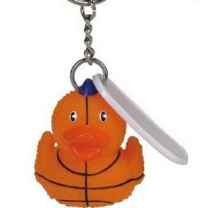 Rubber Basketball Duck Key Chain