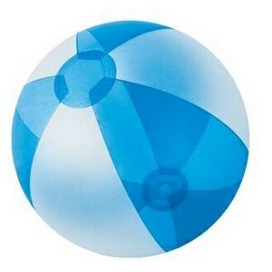 Inflatable Opaque White/Translucent Blue Beach Ball (16