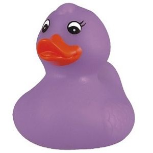 Rubber Spring Time Purple Duck Toy