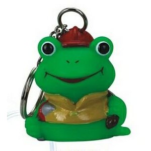 Rubber Fireman Frog Key Chain