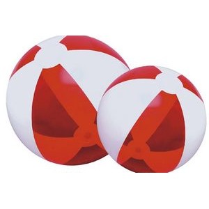 12" Inflatable Translucent Red/White Beach Ball