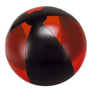 12" Inflatable Translucent Red/Black Beach Ball