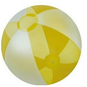 Inflatable Opaque White/Translucent Yellow Beach Ball (16