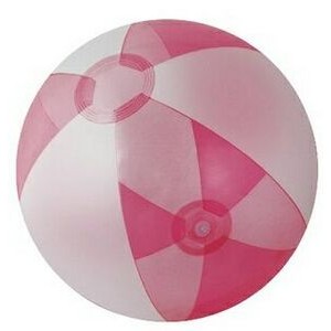 Inflatable Opaque White/Translucent Pink Beach Ball (16