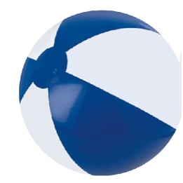 12" Alternating Blue and White Inflatable Beach Ball