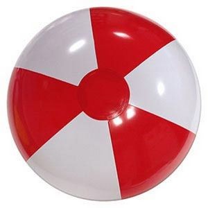 16" Inflatable Alternating Red and White Beach Ball