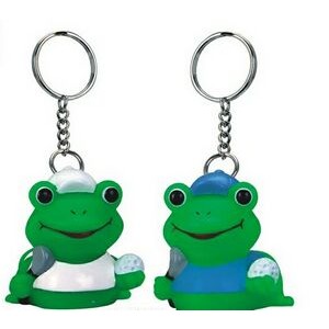 Rubber Golfer Frog Key Chain