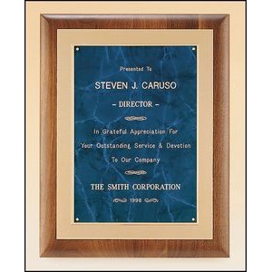 Airflyte® American Walnut Plaque w/Frost Gold Back Plate & Bright Gold Embossed Frame (11"x 14")